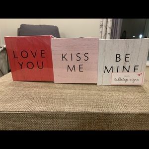 Valentines Wooden Signs for Tiered Tray